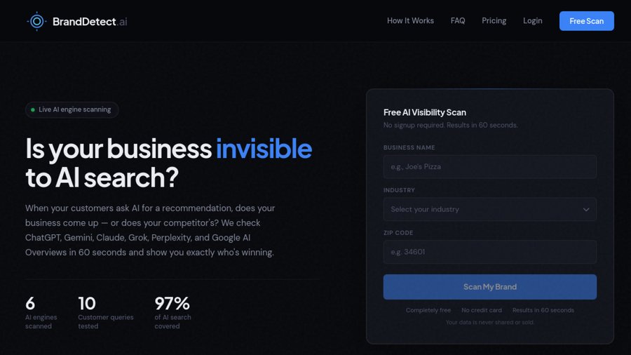 BrandDetect.ai website screenshot